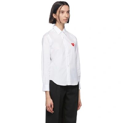 Shop Comme Des Garçons Play Comme Des Garcons Play White Heart Patch Shirt