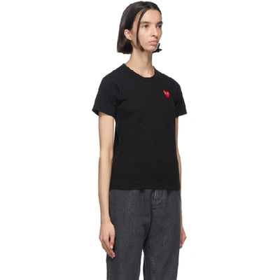 Shop Comme Des Garçons Play Comme Des Garcons Play Black And Red Heart Patch T-shirt