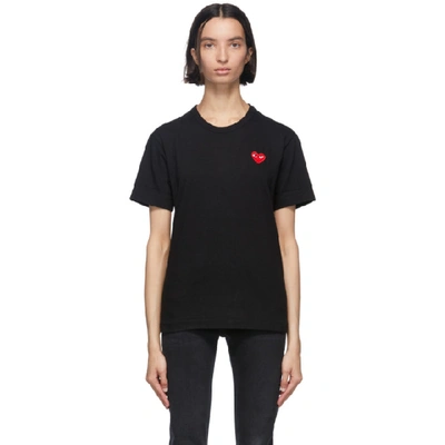 Shop Comme Des Garçons Play Comme Des Garcons Play Black And Red Mens Fit Patch Heart T-shirt In 1 Black