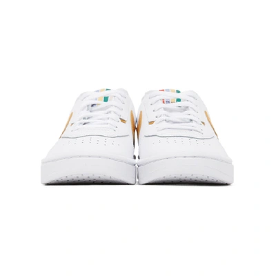 Shop Nike White & Yellow Leather Court Blanc Sneakers In 101 White T