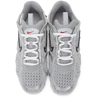 Shop Nike Silver And White  Air Zoom Spiridon Cage 2 Sneakers In 001 Lt Smok