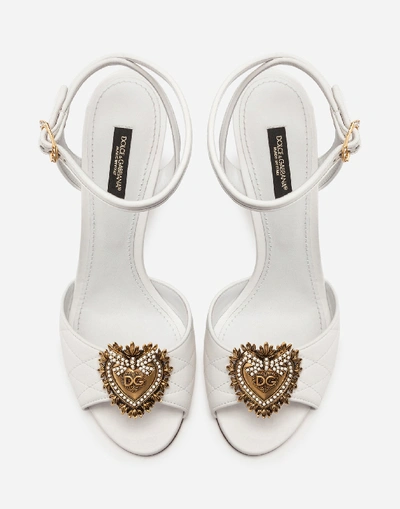 Shop Dolce & Gabbana Matelassé Nappa Leather Devotion Sandals