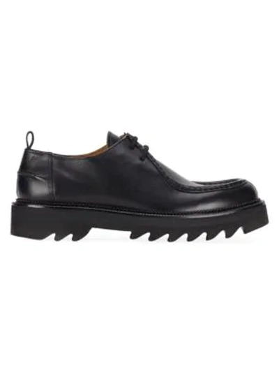Shop Ami Alexandre Mattiussi Leather Chunky Derby Shoes In Black