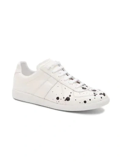 Shop Maison Margiela Replica Paint Splatter Sneakers In White Black