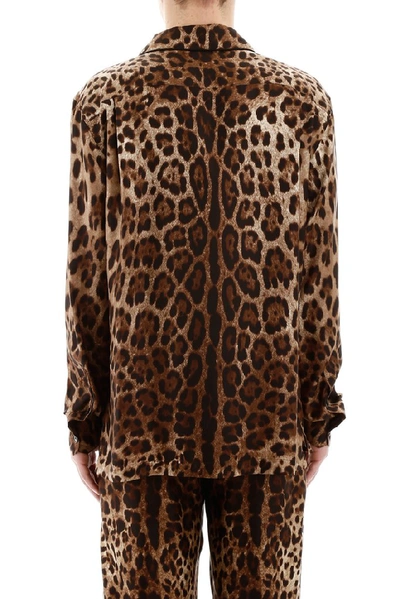 Shop Dolce & Gabbana Leopard Printed Shirt In Brown