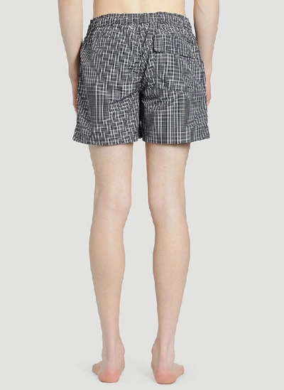 Shop Raf Simons Check Print Swim Shorts In Multi