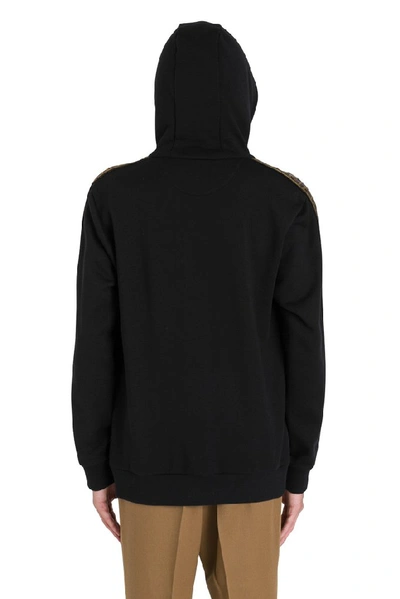 Shop Fendi Logo Band Hoodie In Black