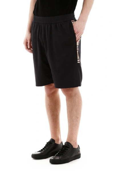 Shop Burberry Vintage Check Track Shorts In Black