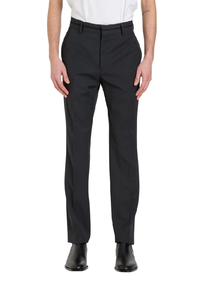 Shop Fendi Ff Insert Tailored Trousers In Black