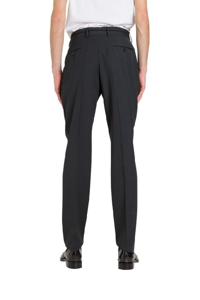 Shop Fendi Ff Insert Tailored Trousers In Black