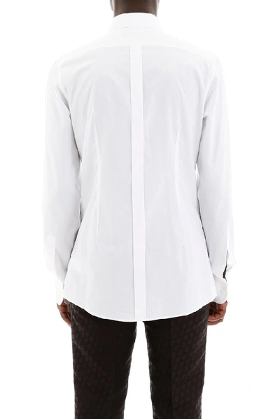 Shop Dolce & Gabbana Embellished Button Tuxedo Shirt In White