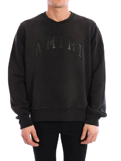 Shop Amiri Logo Crewneck Sweater In Black