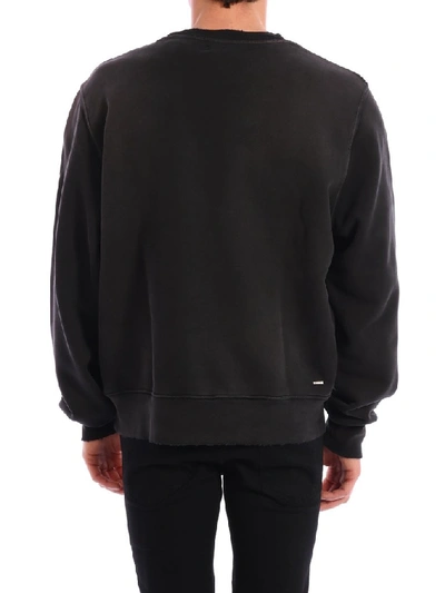 Shop Amiri Logo Crewneck Sweater In Black