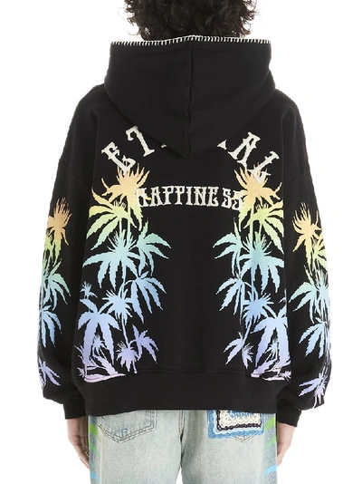 Over Eternal Happy Print Jersey Hoodie In Black
