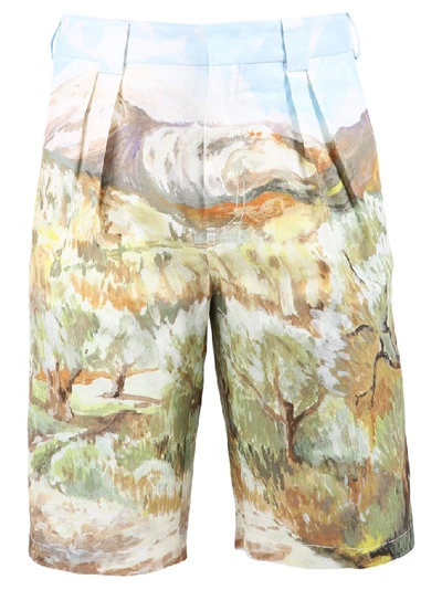 Shop Jacquemus Printed Pleated Shorts In Multi