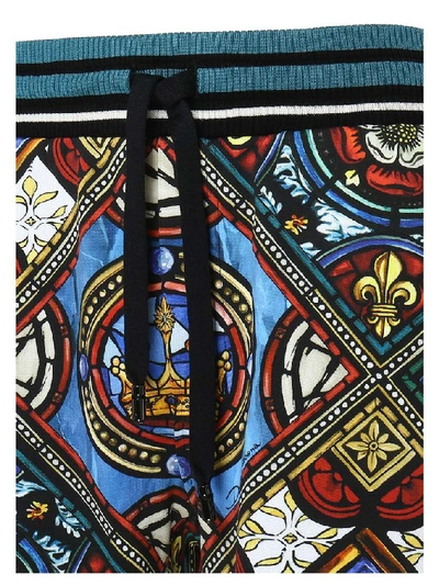 Shop Dolce & Gabbana Stained Glass Window Bermuda Shorts In Multi