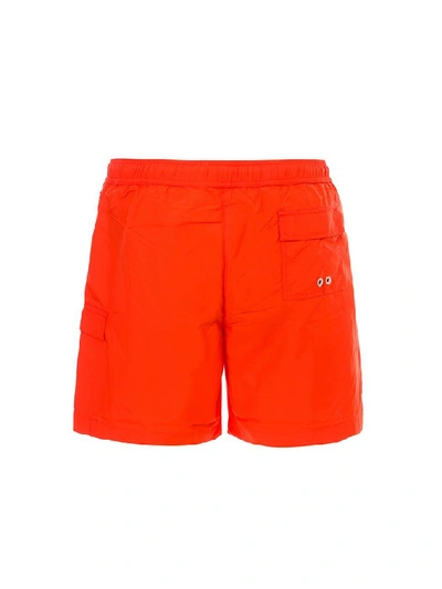 Shop Heron Preston Logo Patch Swim Shorts In Orange
