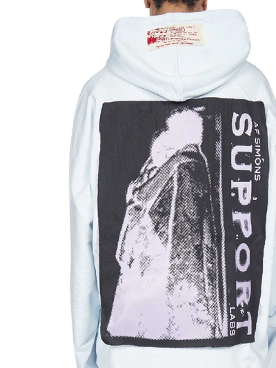 Shop Raf Simons Patched Detail Hoodie In Blue
