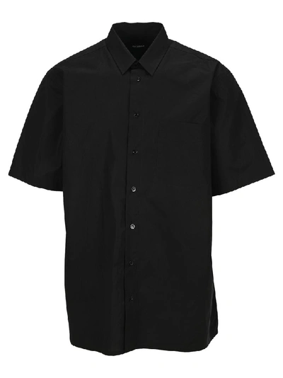 Shop Raf Simons Logo Print Button Up Shirt In Black