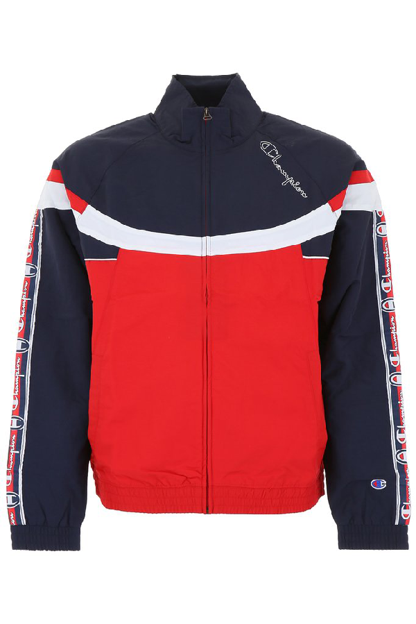 champion windbreaker red white blue