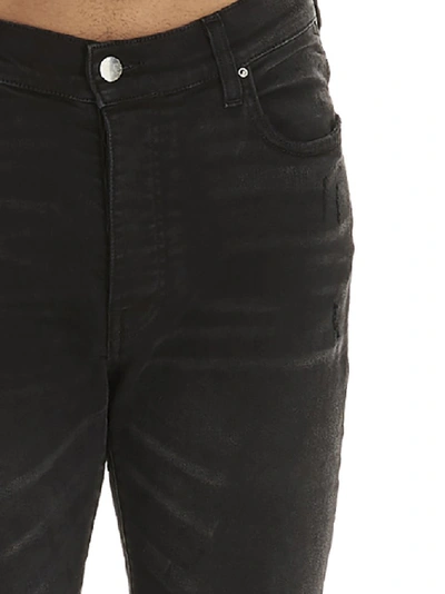 Shop Amiri Distressed Skinny Jeans In Black