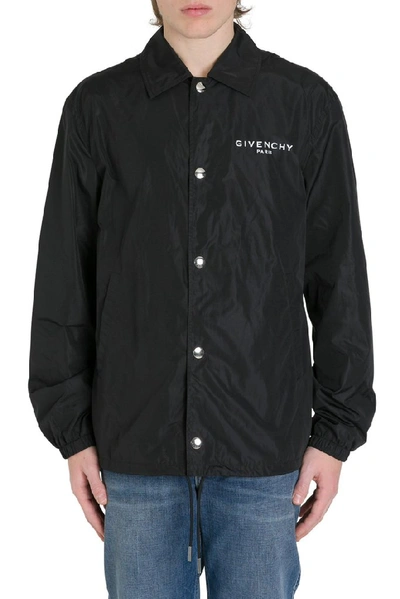 Shop Givenchy Printed Buttoned Jacket In Black