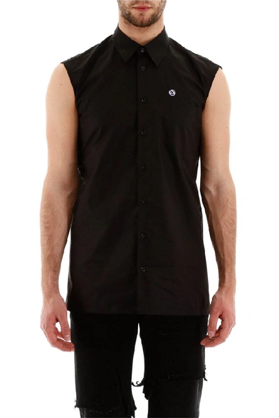Shop Raf Simons Sleeveless Shirt In Black