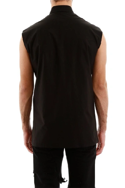 Shop Raf Simons Sleeveless Shirt In Black