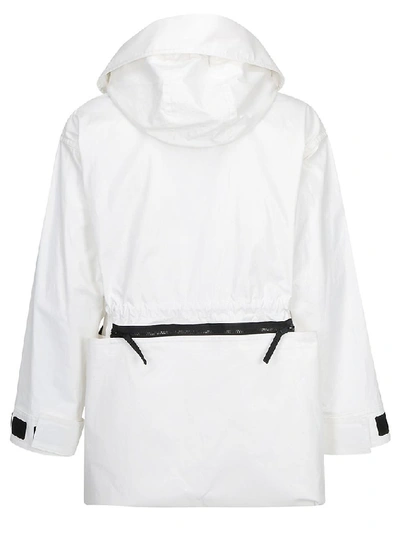 Shop Burberry Zipped Parka In White