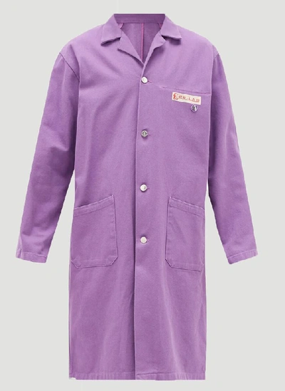 Shop Raf Simons Denim Laboratory Coat In Purple