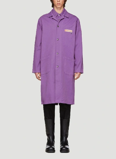 Shop Raf Simons Denim Laboratory Coat In Purple