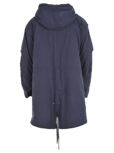 Shop Y/project Y / Project Drawstring Hooded Parka In Navy