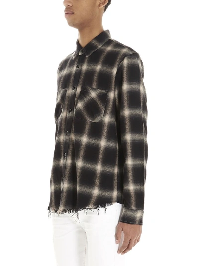 Shop Amiri Check Print Shirt In Multi