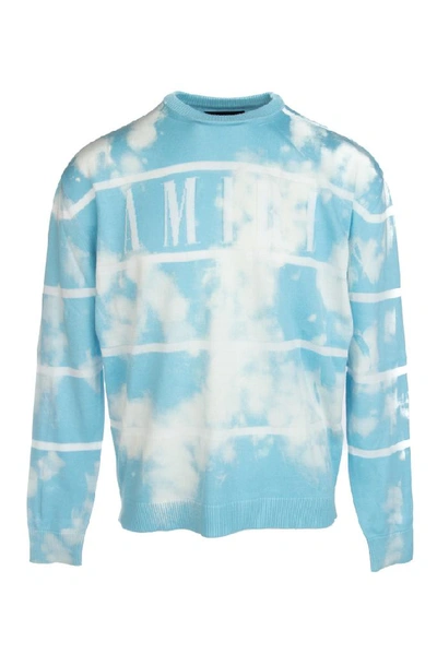 Shop Amiri Cloud Print Sweater In Blue
