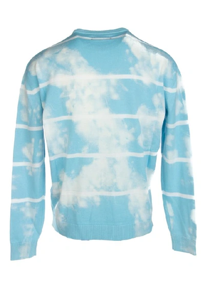 Shop Amiri Cloud Print Sweater In Blue