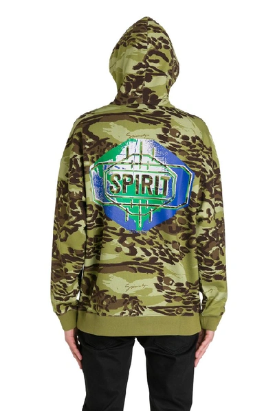 Shop Givenchy Printed Hoodie In Green