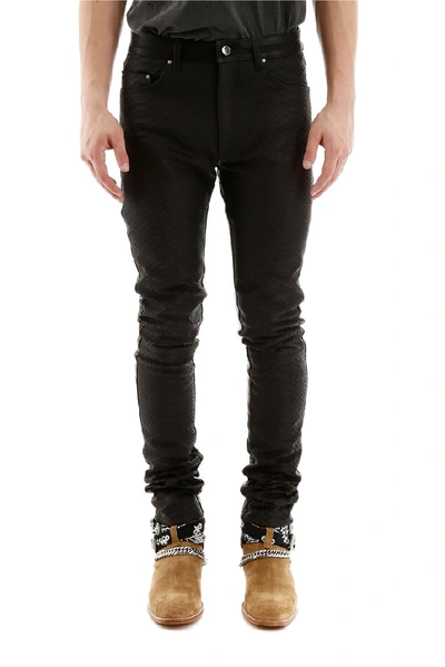 Shop Amiri Slim Fit Leather Pants In Black