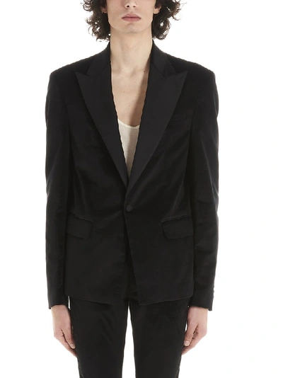 Shop Amiri Single Breasted Blazer In Black