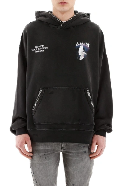 Amiri Eternal Dove Printed Sweatshirt Hoodie In Blk | ModeSens