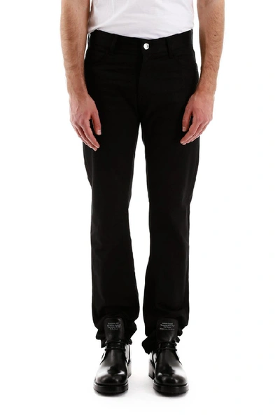 Shop Raf Simons Basic Mid Rise Jeans In Black