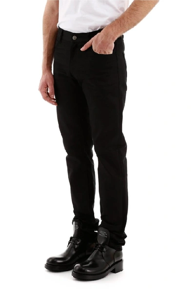 Shop Raf Simons Basic Mid Rise Jeans In Black