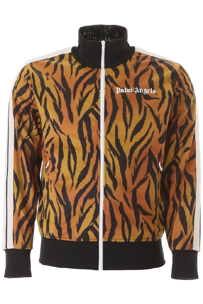 Shop Palm Angels Tiger Print Track Jacket In Orange