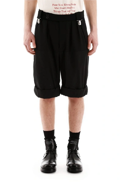 Shop Raf Simons Rolled Up Bermuda Shorts In Black