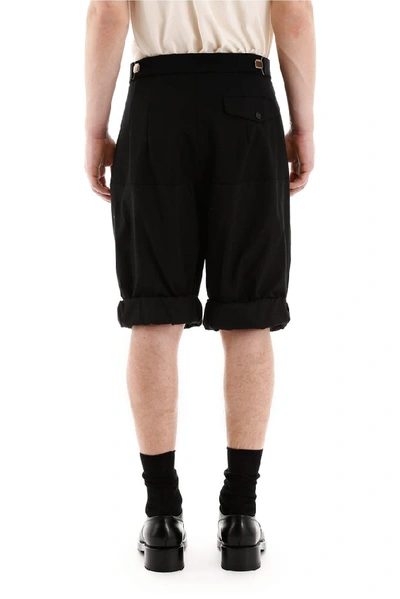 Shop Raf Simons Rolled Up Bermuda Shorts In Black