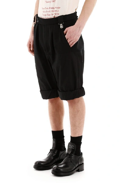 Shop Raf Simons Rolled Up Bermuda Shorts In Black