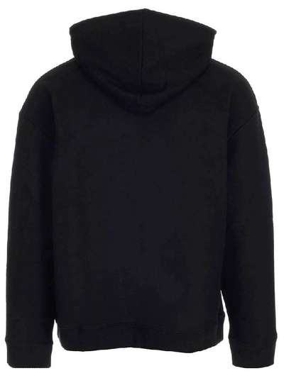 Shop Raf Simons Patches Print Hoodie In Black