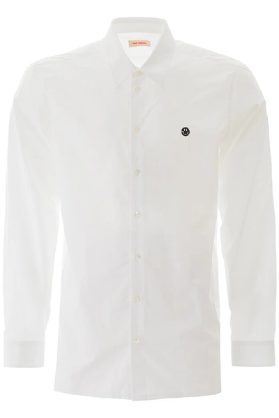 Shop Raf Simons Smiley Face Embroidered Shirt In White