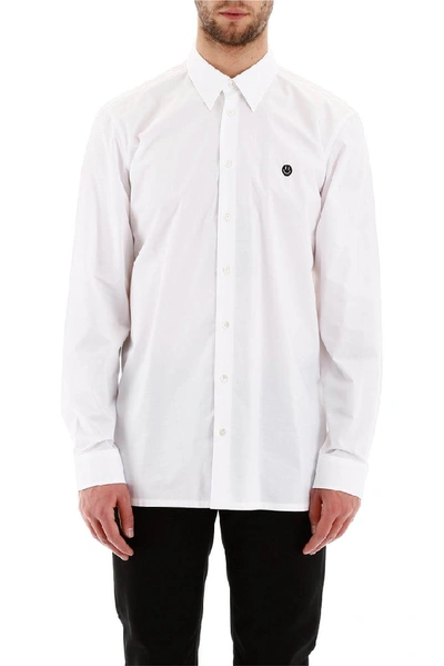 Shop Raf Simons Smiley Face Embroidered Shirt In White