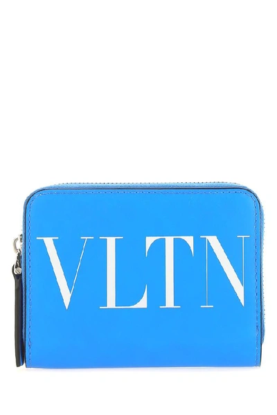 Shop Valentino Garavani Vltn Neon Strap Wallet In Blue