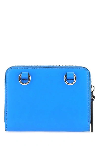 Shop Valentino Garavani Vltn Neon Strap Wallet In Blue